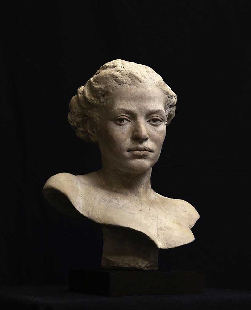 Portrait of Sima, Ceramic with oils, 18x19x9.5